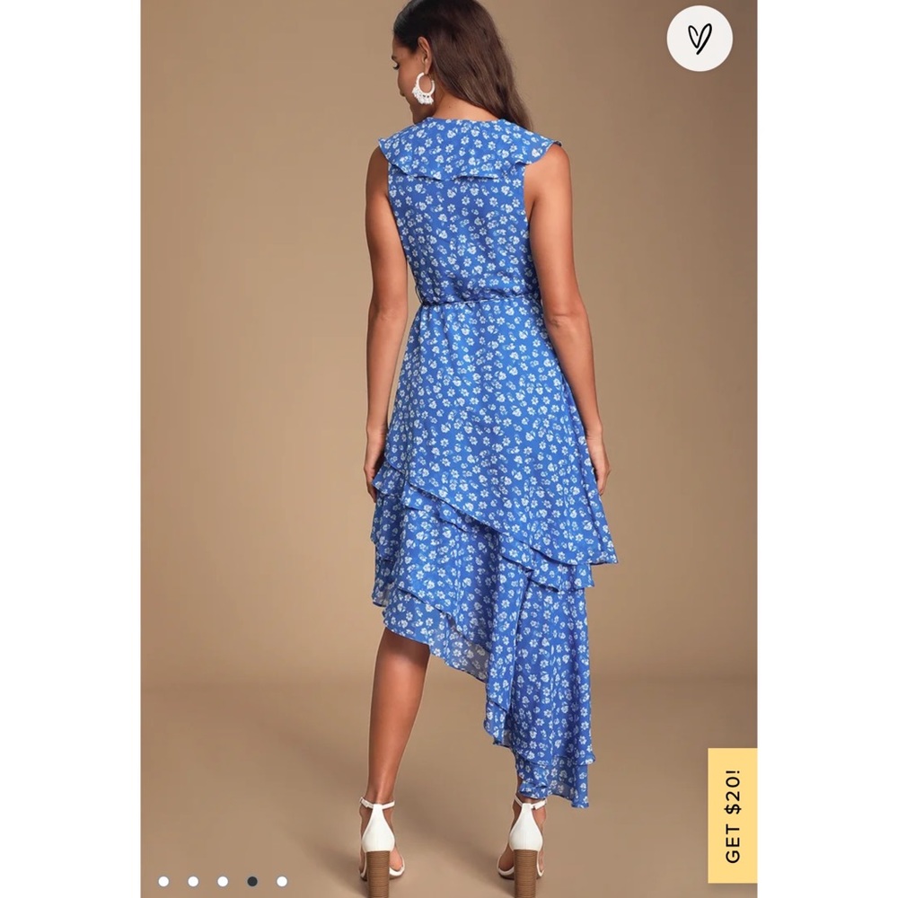 Lulus Floral Ruffled Wrap Dress - Picture 3 of 9
